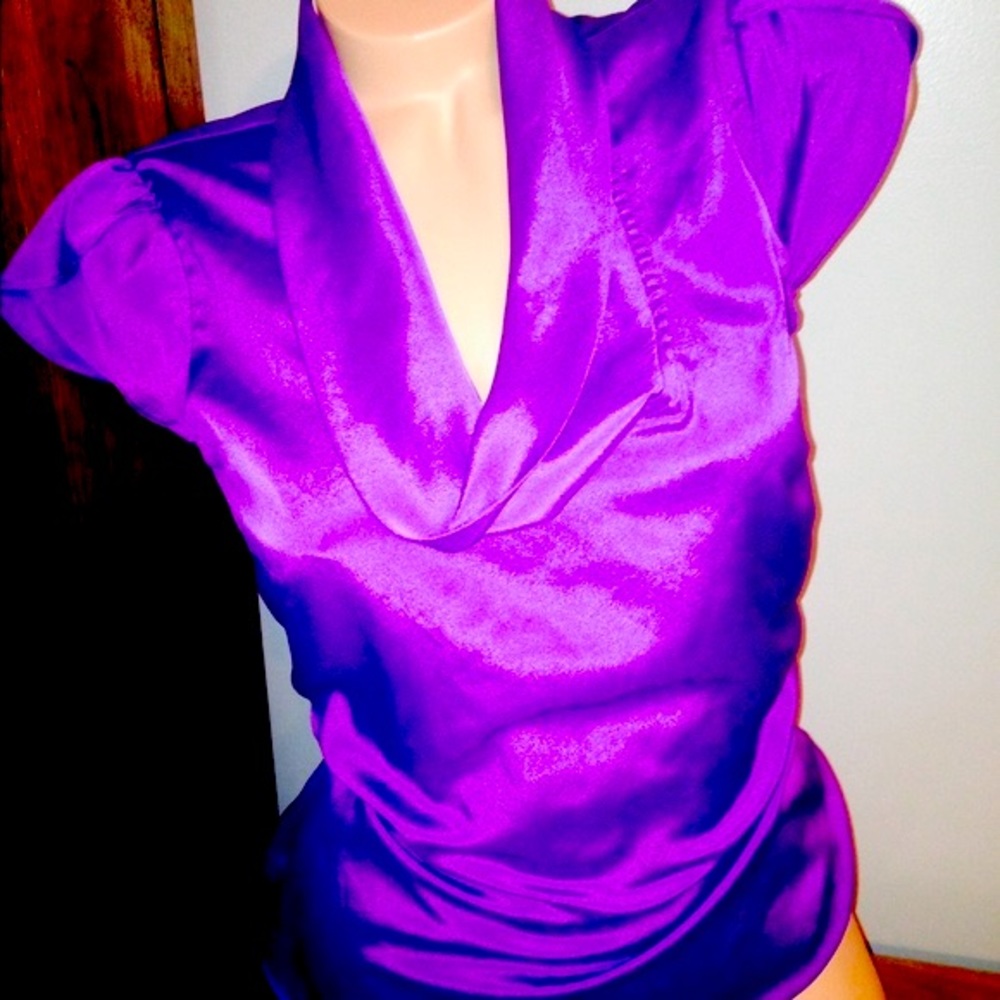 Banana Republic Short-Sleeved Purple Top